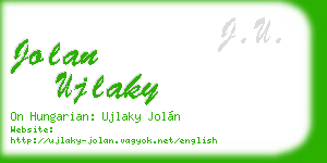 jolan ujlaky business card